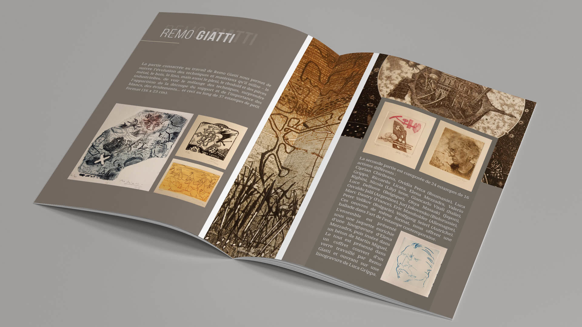 brochure - Agenda des expositions - Galerie Quadrige - Réalisé par My& - Graphiste freelance Marseille