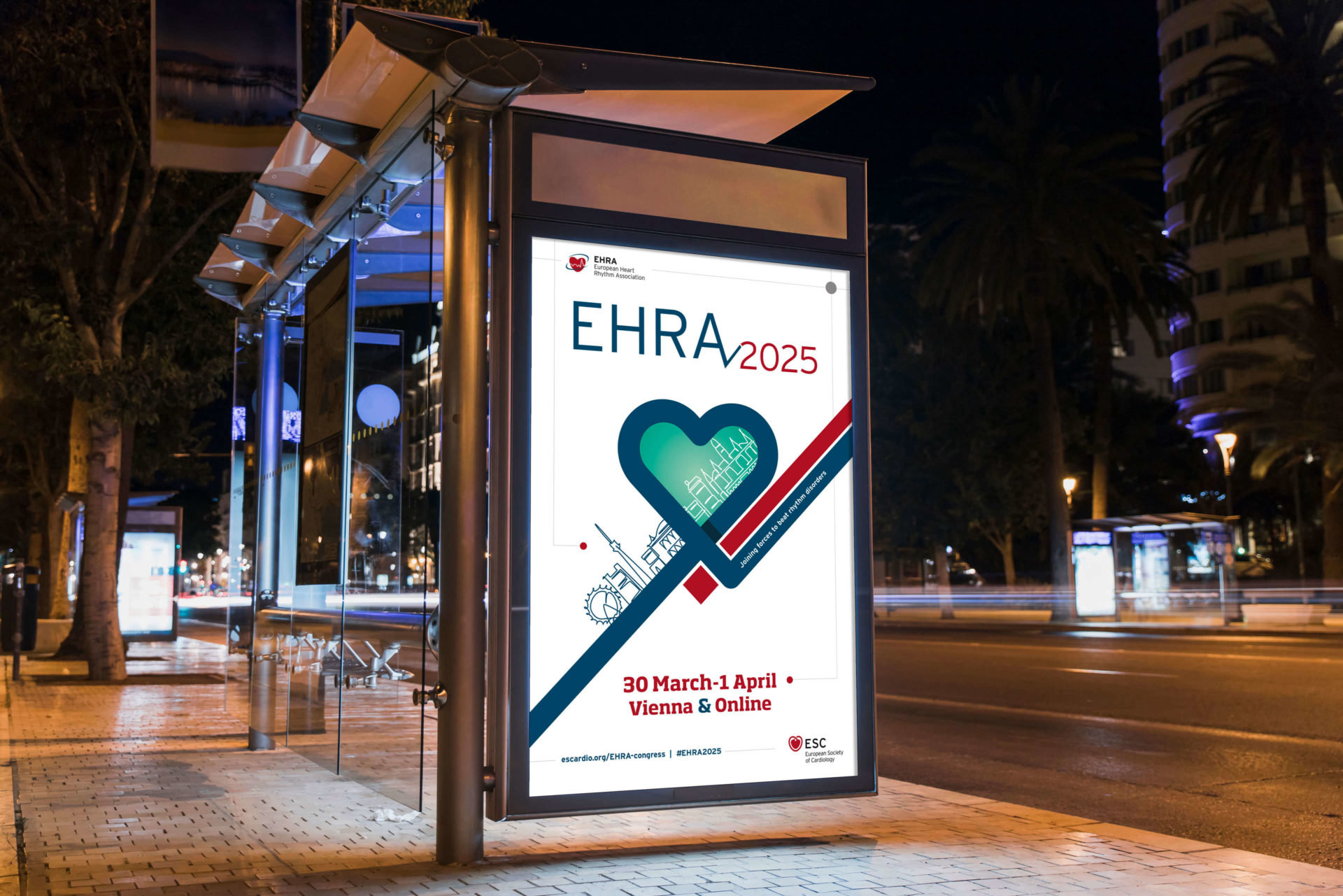 Simulation du visuel du congrès international de cardiologie EHRA à Vienne